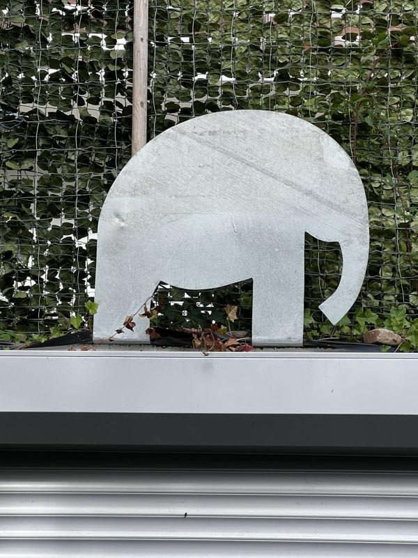 Elefant über der Garage
